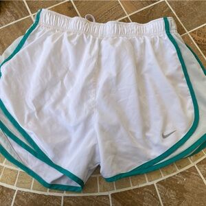 Nike medium white with green trim shorts